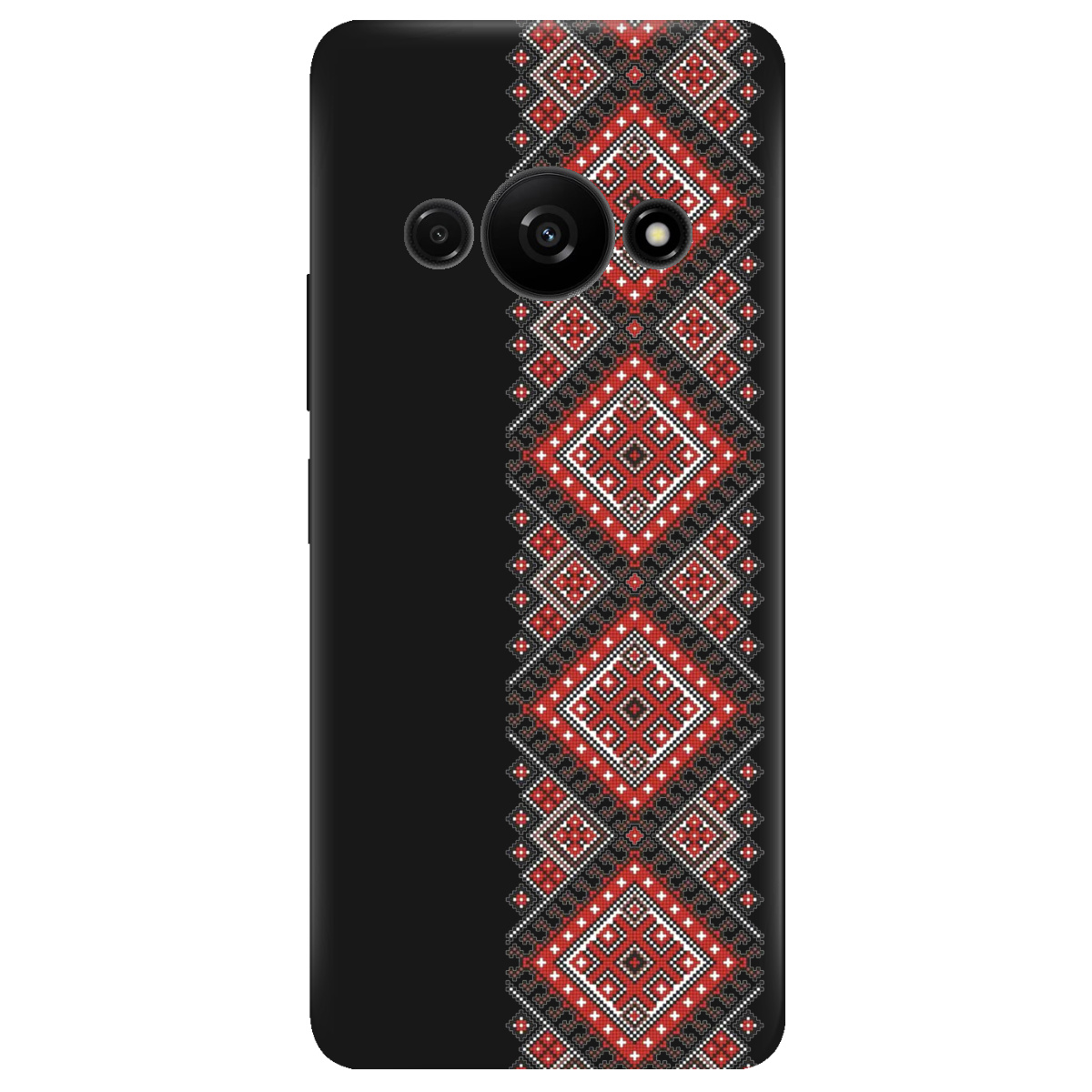Чехол для Xiaomi Redmi A3 черный матовый soft touch Вишиванка - фото 1 Чехол для Xiaomi Redmi A3 черный матовый soft touch Вишиванка - фото 1 - Чехлы для телефонов