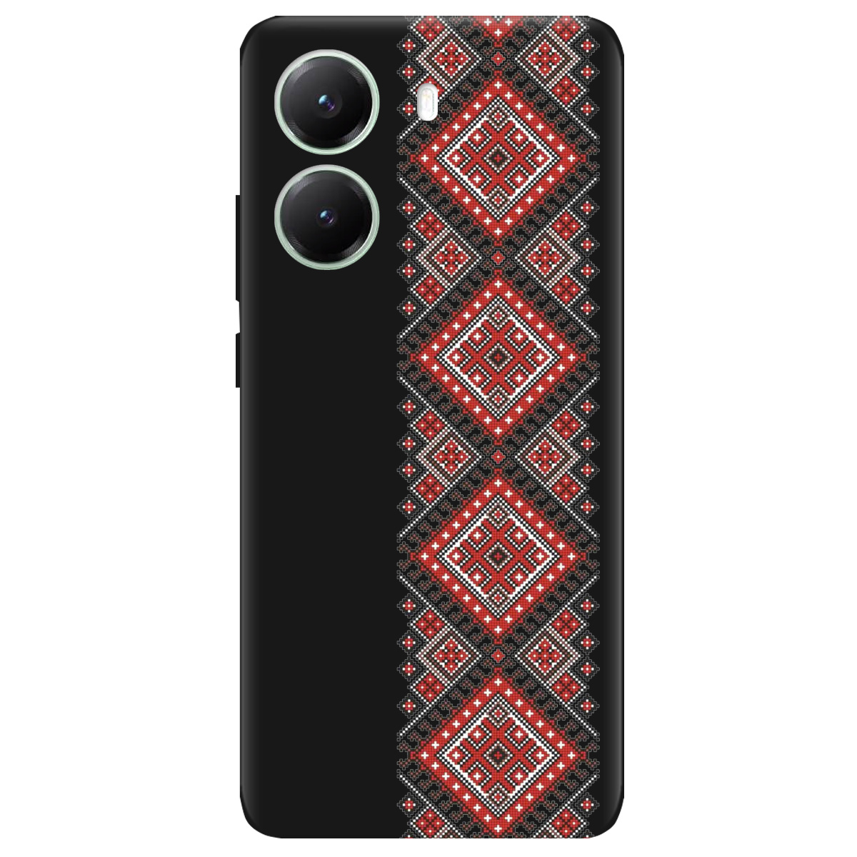 Чехол для Xiaomi Poco X7 Pro черный матовый soft touch Вишиванка - фото 1 - Чехлы для телефонов