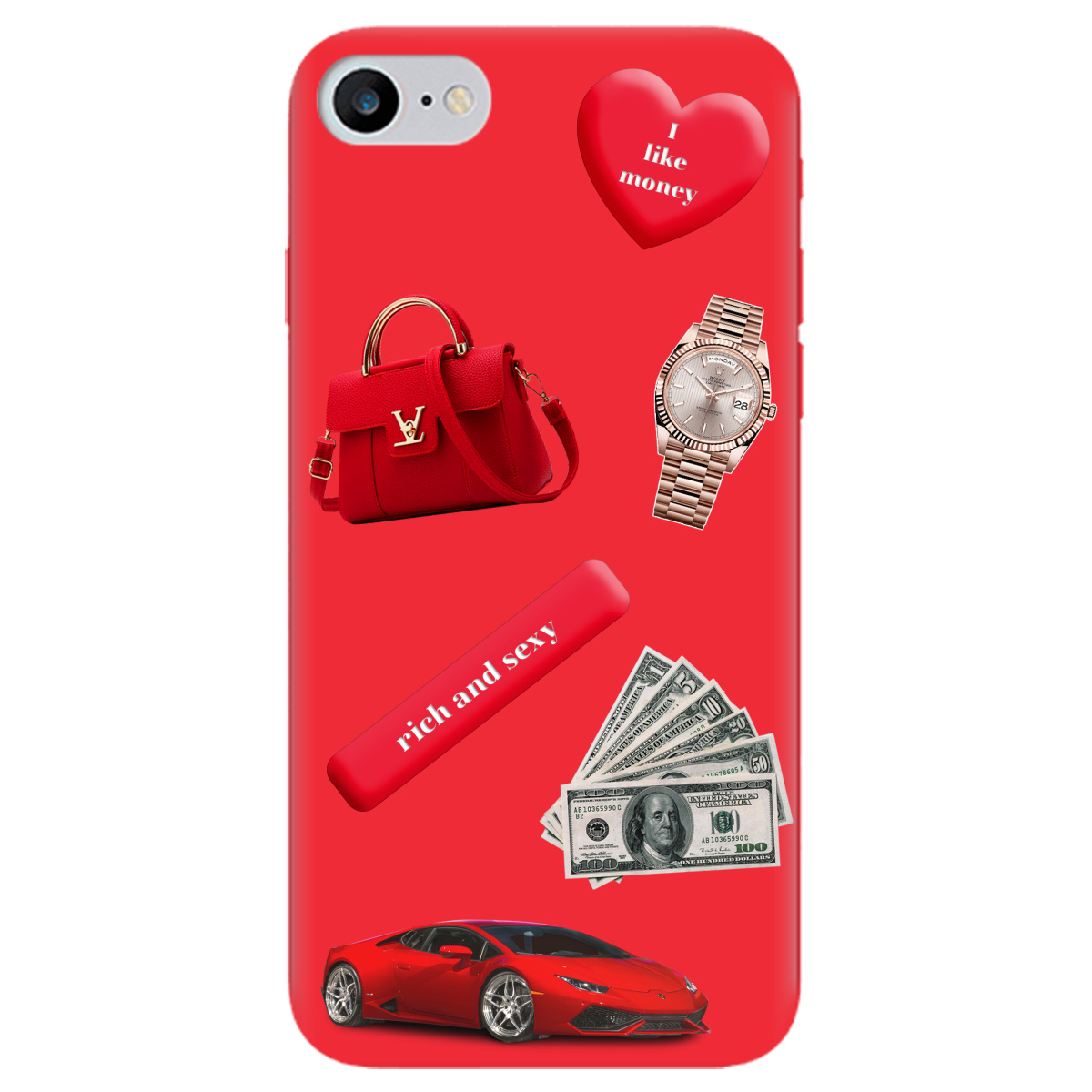 Чохол для Apple iPhone 7 яскраво-червоний матовий soft touch Rich Red - фото 1 - Чохли для телефонів