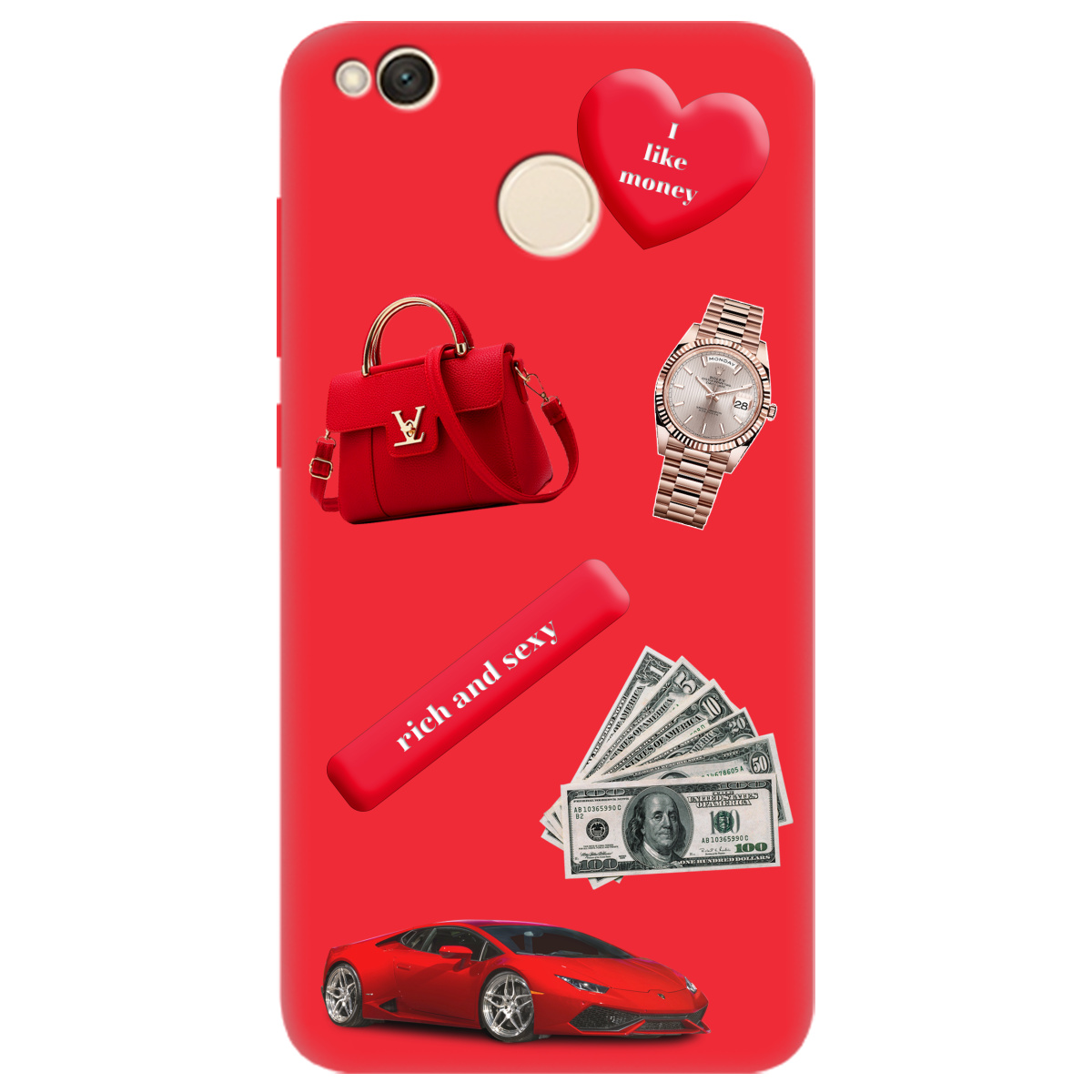 Чехол для Xiaomi Redmi 4X ярко-красный матовый soft touch Rich Red - фото 1 - Чехлы для телефонов