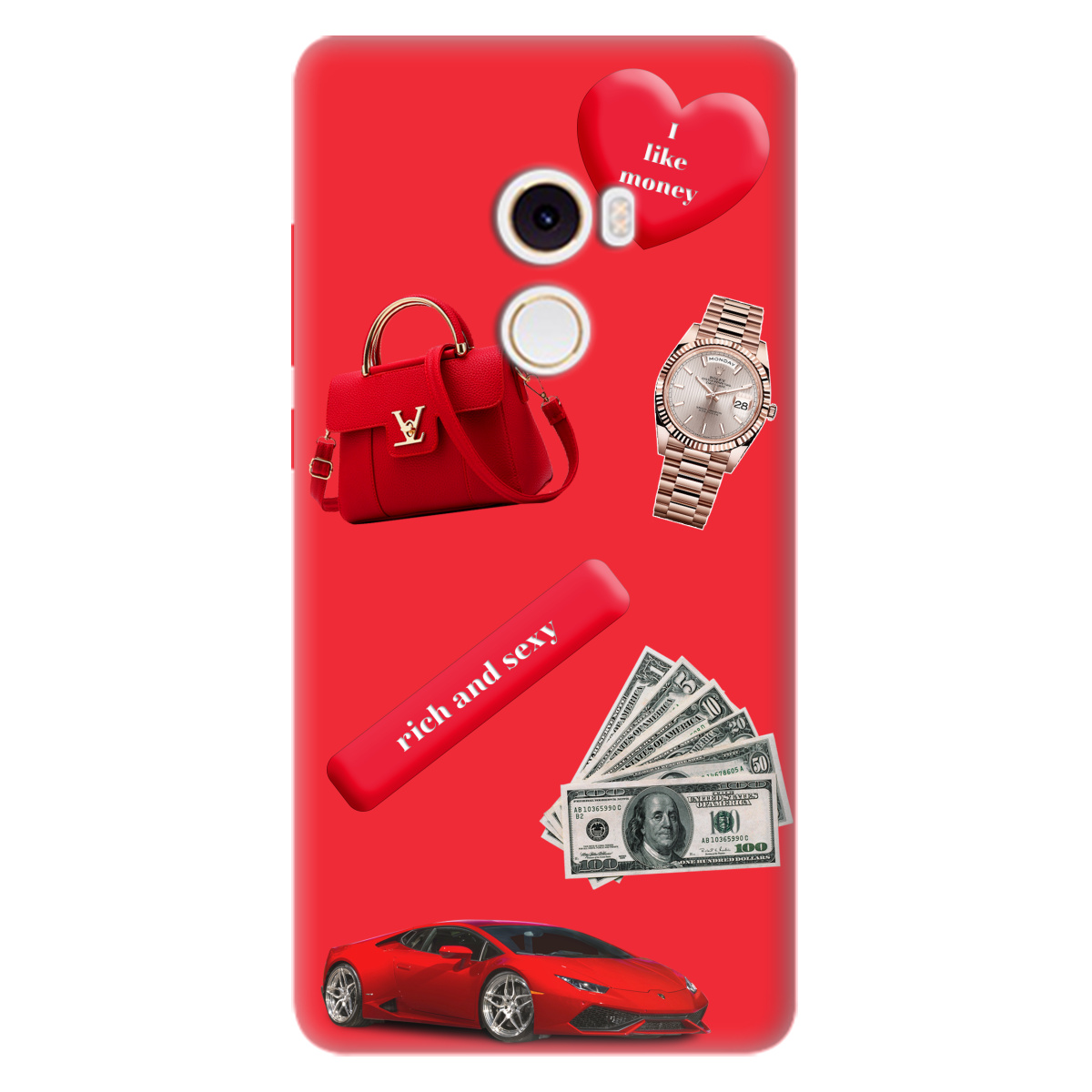 Чохол для Xiaomi Mi Mix 2 яскраво-червоний матовий soft touch Rich Red - фото 1 - Чохли для телефонів