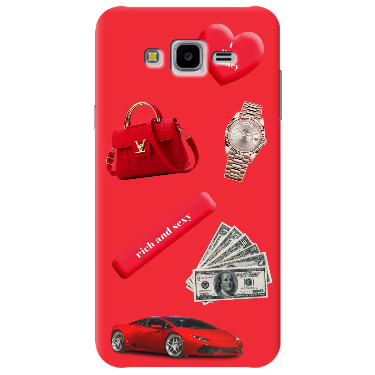 Чехол для Samsung Galaxy J7 Neo J701F / DS ярко-красный матовый soft touch Rich Red - фото 1 - Чехлы для телефонов