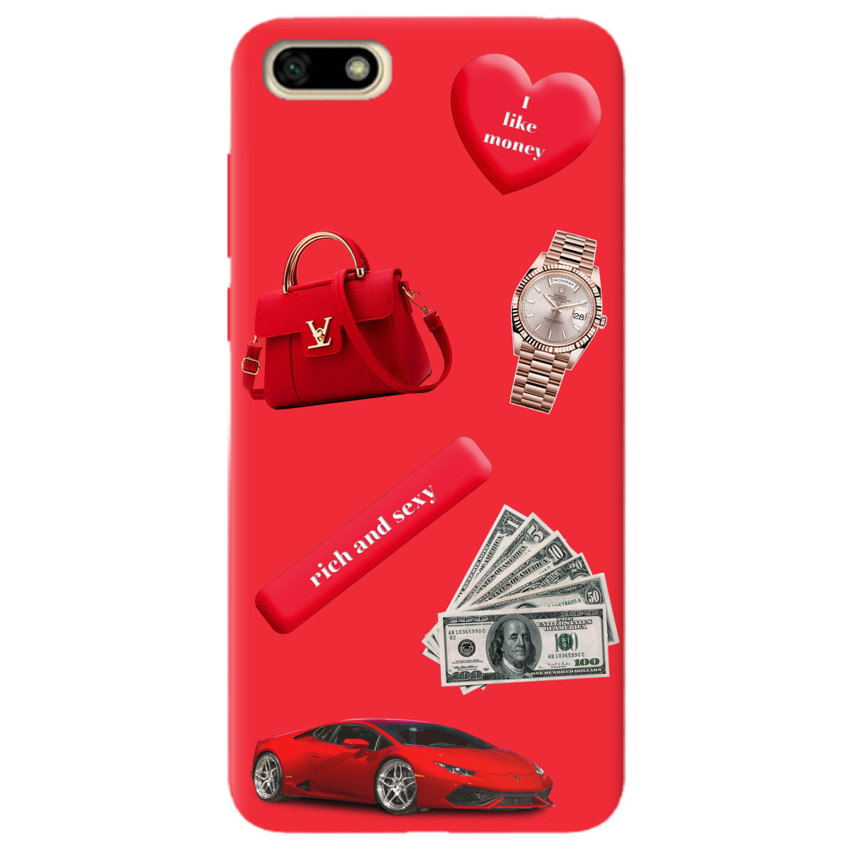 Чехол для Huawei Y5 2018 ярко-красный матовый soft touch Rich Red - фото 1 - Чехлы для телефонов