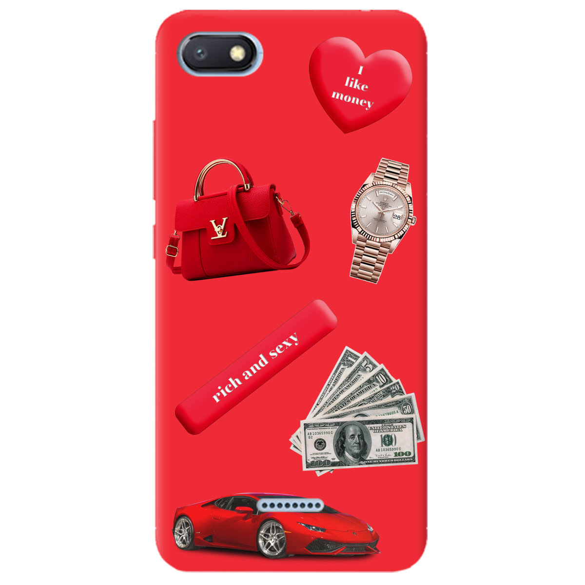 Чехол для Xiaomi Redmi 6A ярко-красный матовый soft touch Rich Red - фото 1 - Чехлы для телефонов