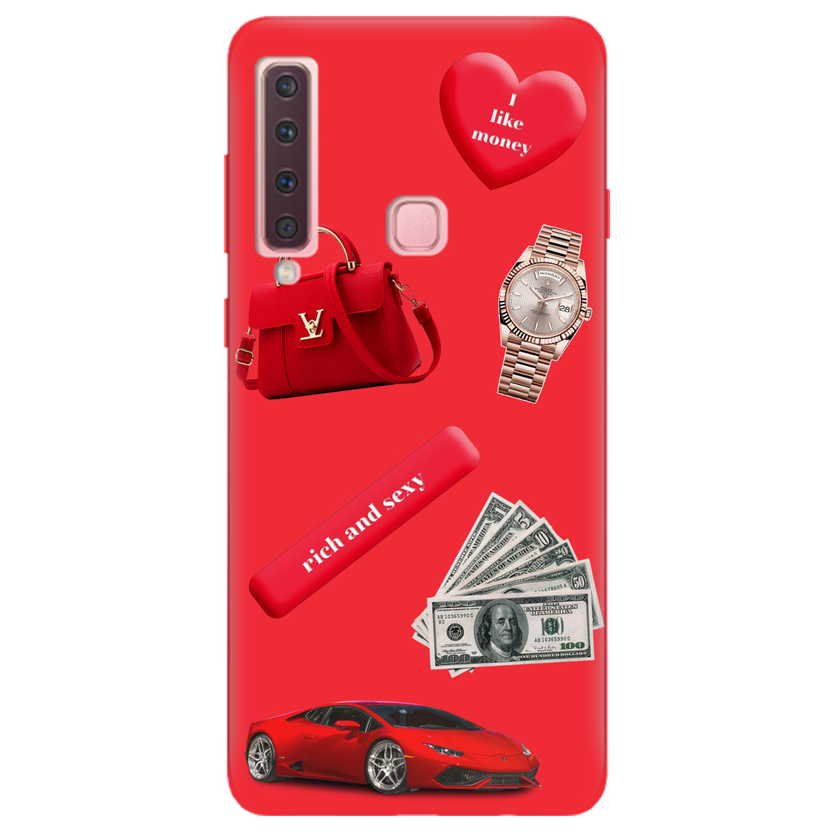 Чохол для Samsung Galaxy A9 2018 яскраво-червоний матовий soft touch Rich Red - фото 1 - Чохли для телефонів