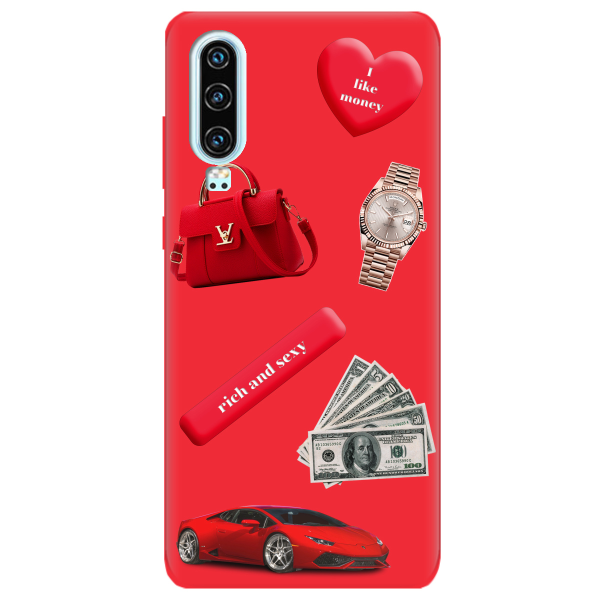 Чехол для Huawei P30 ярко-красный матовый soft touch Rich Red - фото 1 - Чехлы для телефонов