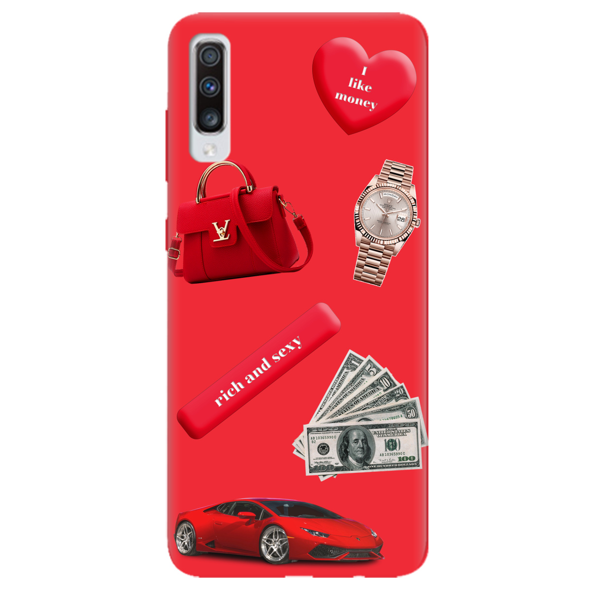 Чохол для Samsung Galaxy A70 яскраво-червоний матовий soft touch Rich Red - фото 1 - Чохли для телефонів