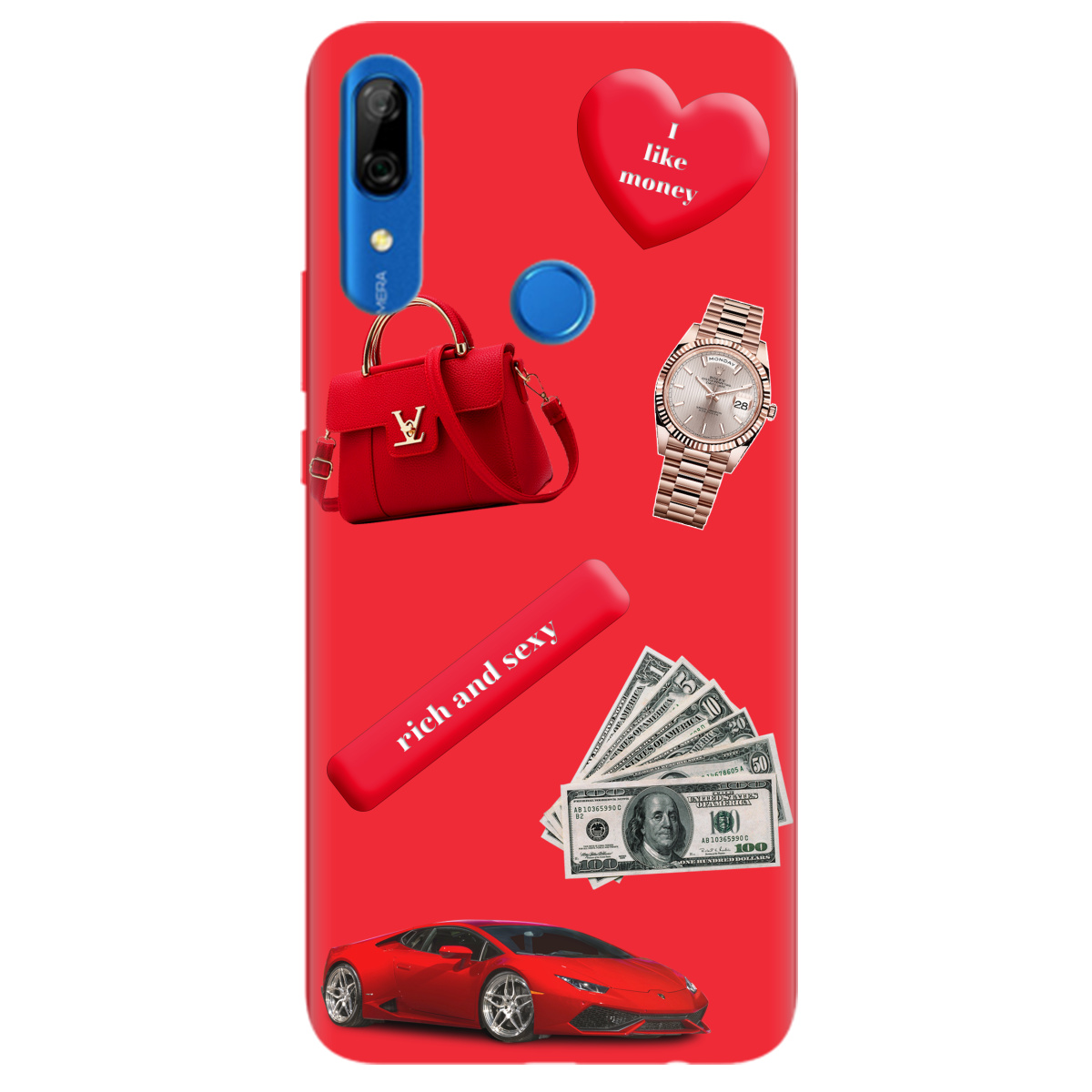 Чехол для Huawei P Smart Z ярко-красный матовый soft touch Rich Red - фото 1 - Чехлы для телефонов