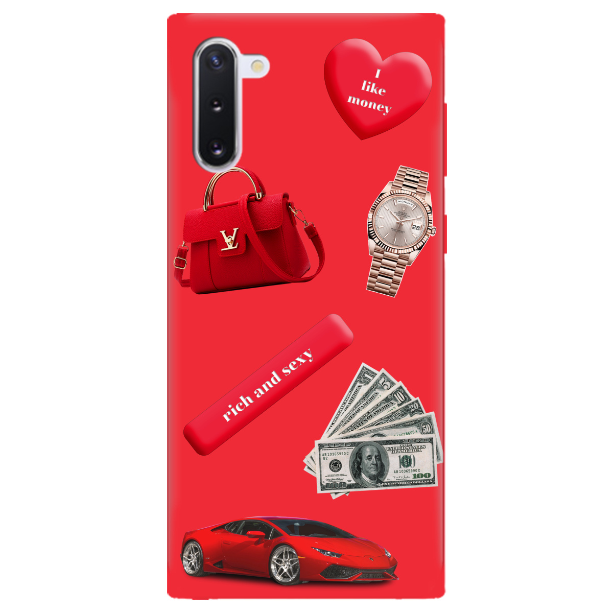 Чехол для Samsung Galaxy Note 10 ярко-красный матовый soft touch Rich Red - фото 1 - Чехлы для телефонов