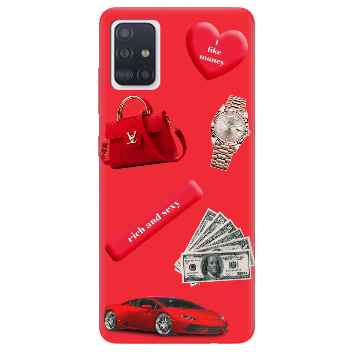 Чехол для Samsung Galaxy A71 ярко-красный матовый soft touch Rich Red - фото 1 - Чехлы для телефонов