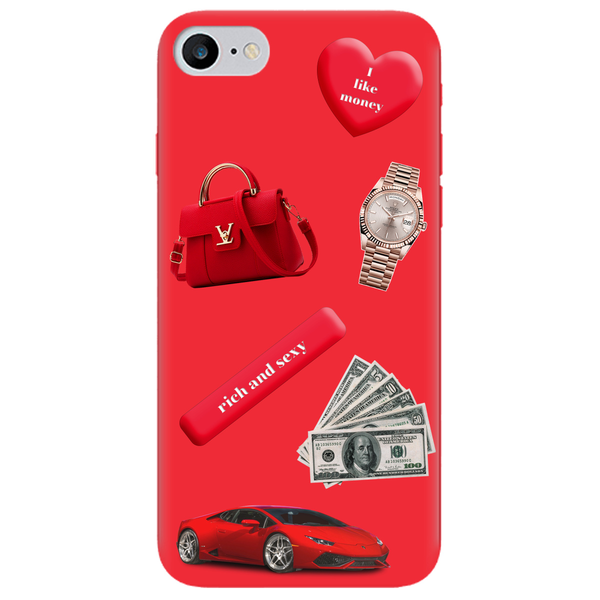 Чехол для Apple iPhone SE 2020 ярко-красный матовый soft touch Rich Red - фото 1 - Чехлы для телефонов