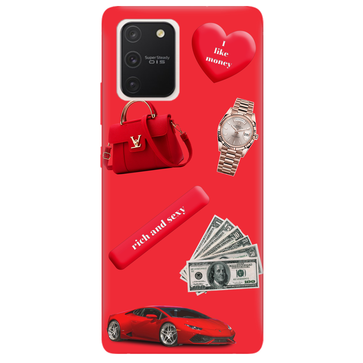 Чехол для Samsung Galaxy S10 Lite ярко-красный матовый soft touch Rich Red - фото 1 - Чехлы для телефонов