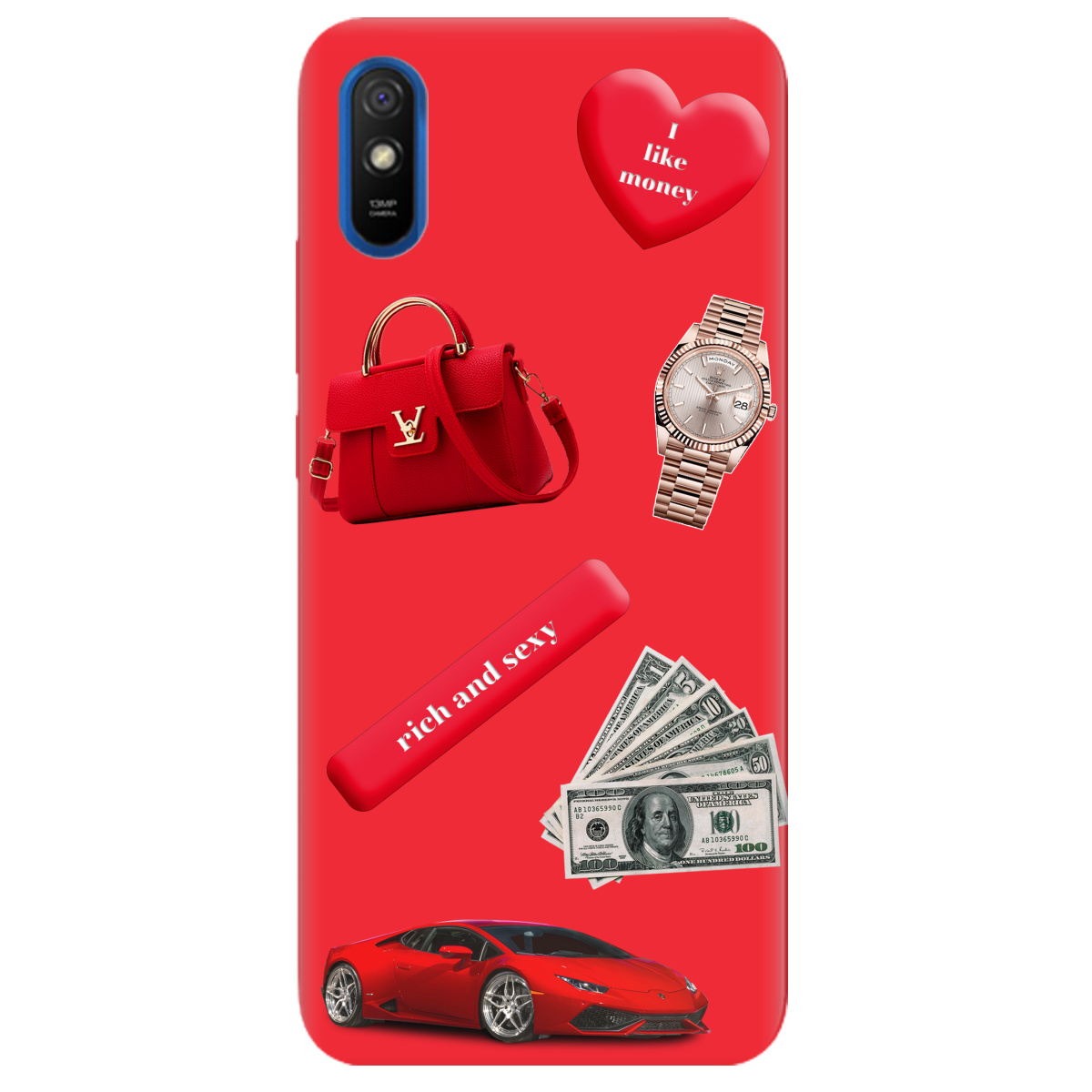 Чехол для Xiaomi Redmi 9A ярко-красный матовый soft touch Rich Red - фото 1 - Чехлы для телефонов