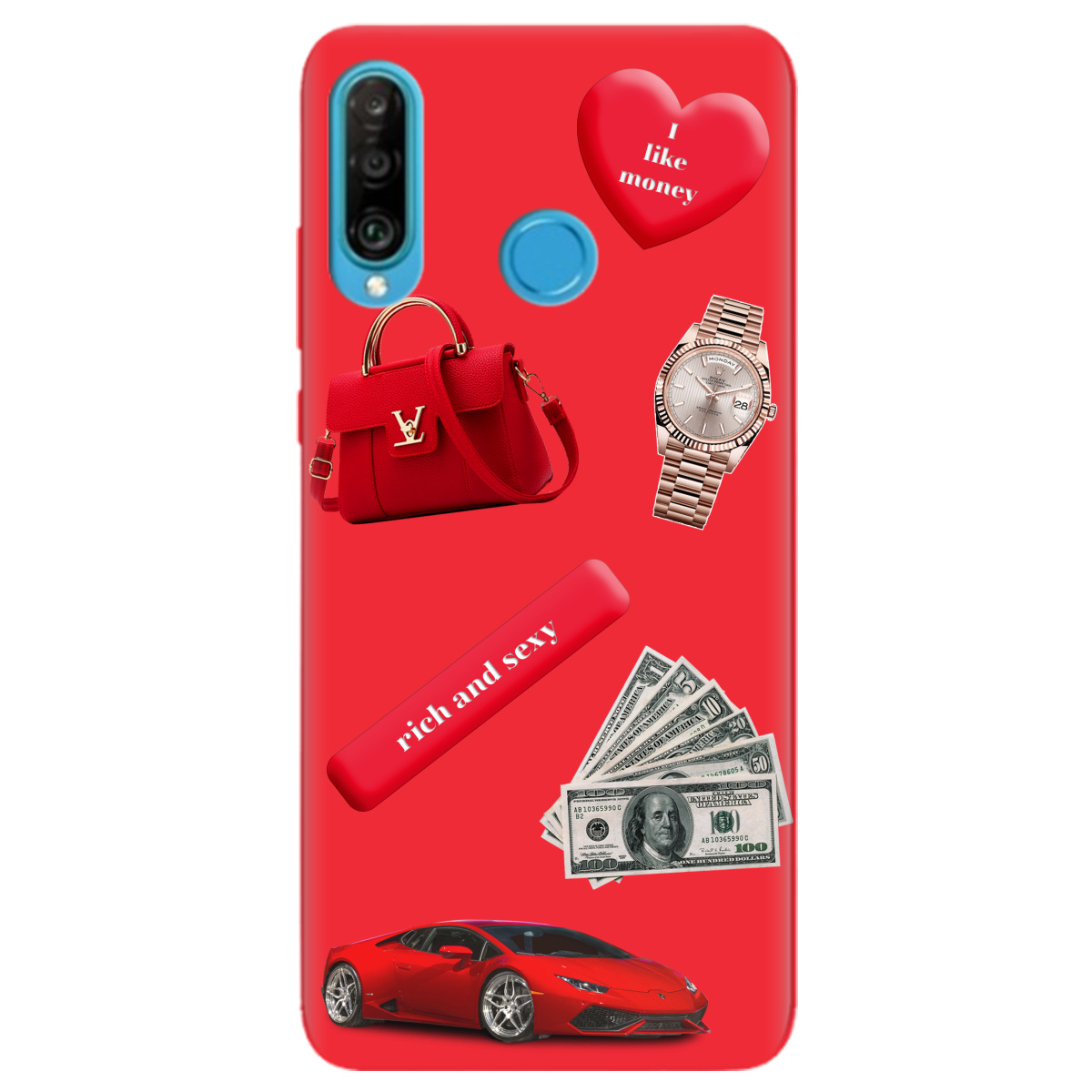 Чехол для Huawei P30 Lite ярко-красный матовый soft touch Rich Red - фото 1 - Чехлы для телефонов