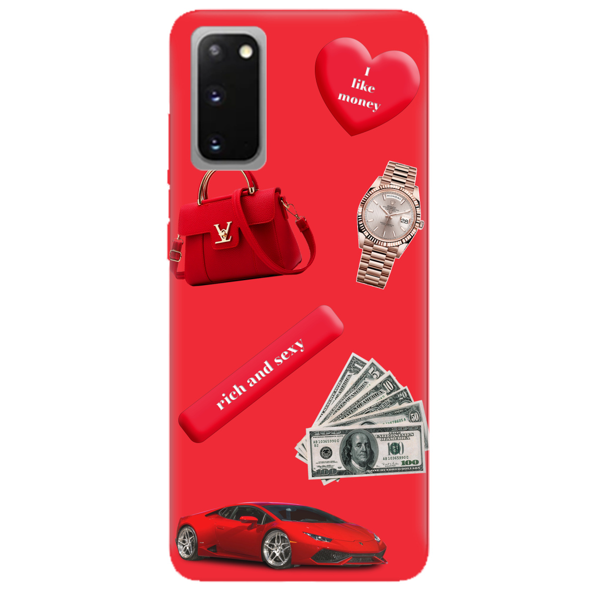 Чехол для Samsung Galaxy S20 ярко-красный матовый soft touch Rich Red - фото 1 - Чехлы для телефонов