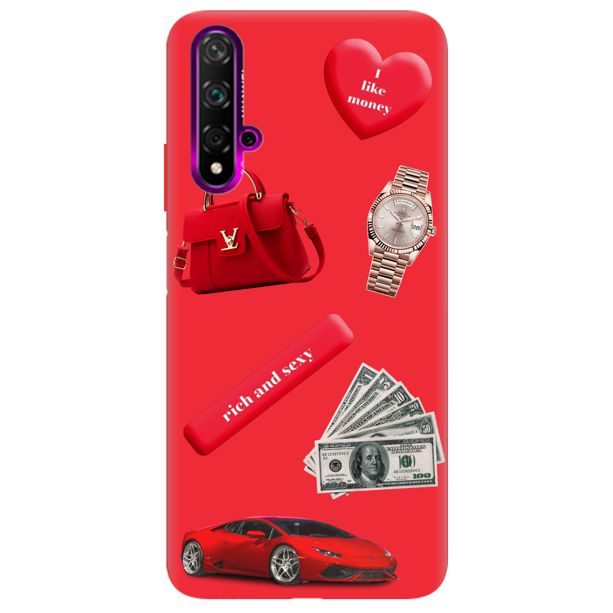 Чехол для Huawei Nova 5T ярко-красный матовый soft touch Rich Red - фото 1 - Чехлы для телефонов