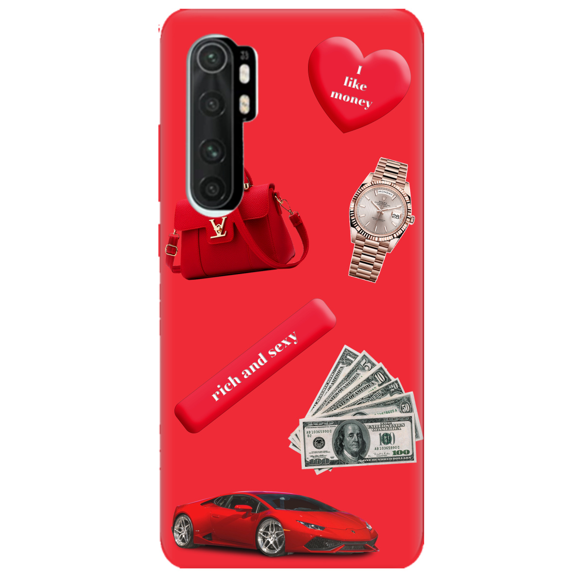 Чехол для Xiaomi Mi Note 10 Lite ярко-красный матовый soft touch Rich Red - фото 1 - Чехлы для телефонов