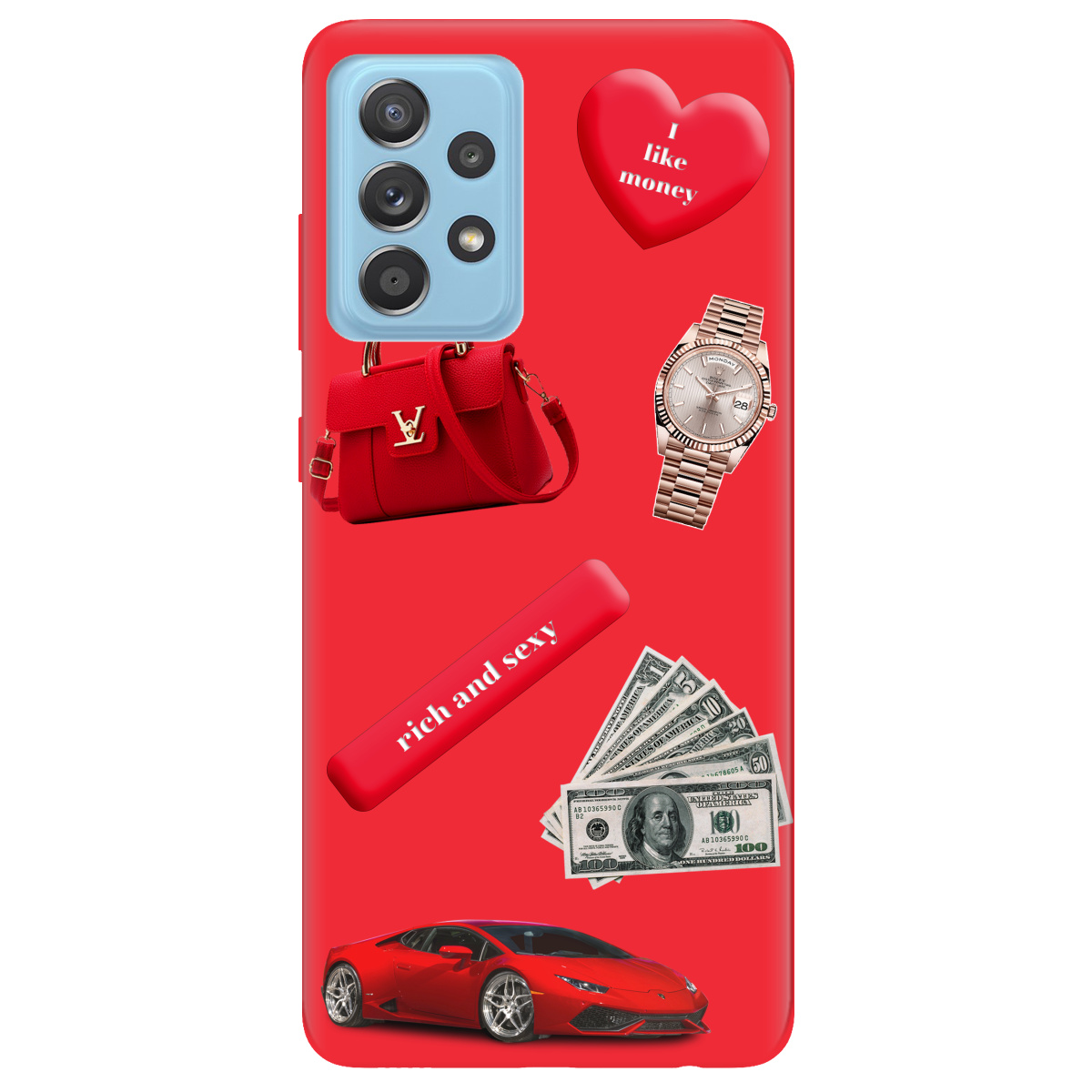 Чохол для Samsung Galaxy A52 яскраво-червоний матовий soft touch Rich Red - фото 1 - Чохли для телефонів