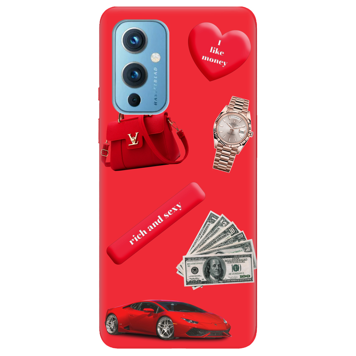 Чехол для OnePlus 9 (азиатская версия) ярко-красный матовый soft touch Rich Red - фото 1 - Чехлы для телефонов