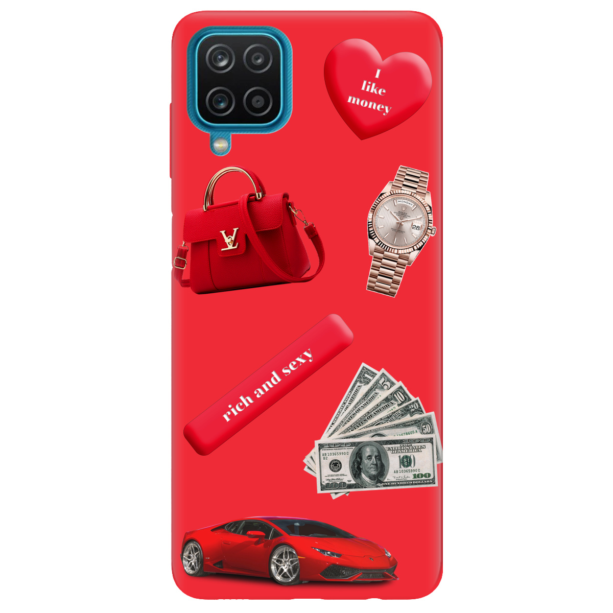 Чехол для Samsung Galaxy A12 4G ярко-красный матовый soft touch Rich Red - фото 1 - Чехлы для телефонов