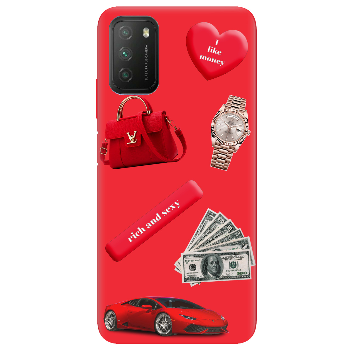 Чехол для Xiaomi Poco M3 ярко-красный матовый soft touch Rich Red - фото 1 - Чехлы для телефонов