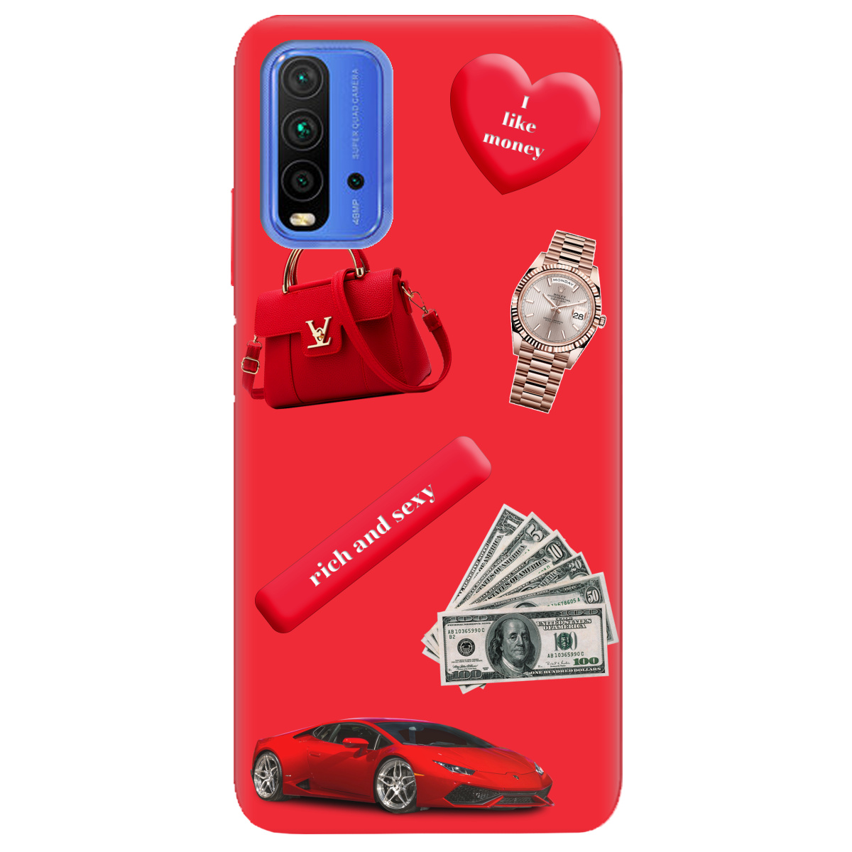 Чехол для Xiaomi Redmi 9T ярко-красный матовый soft touch Rich Red - фото 1 - Чехлы для телефонов