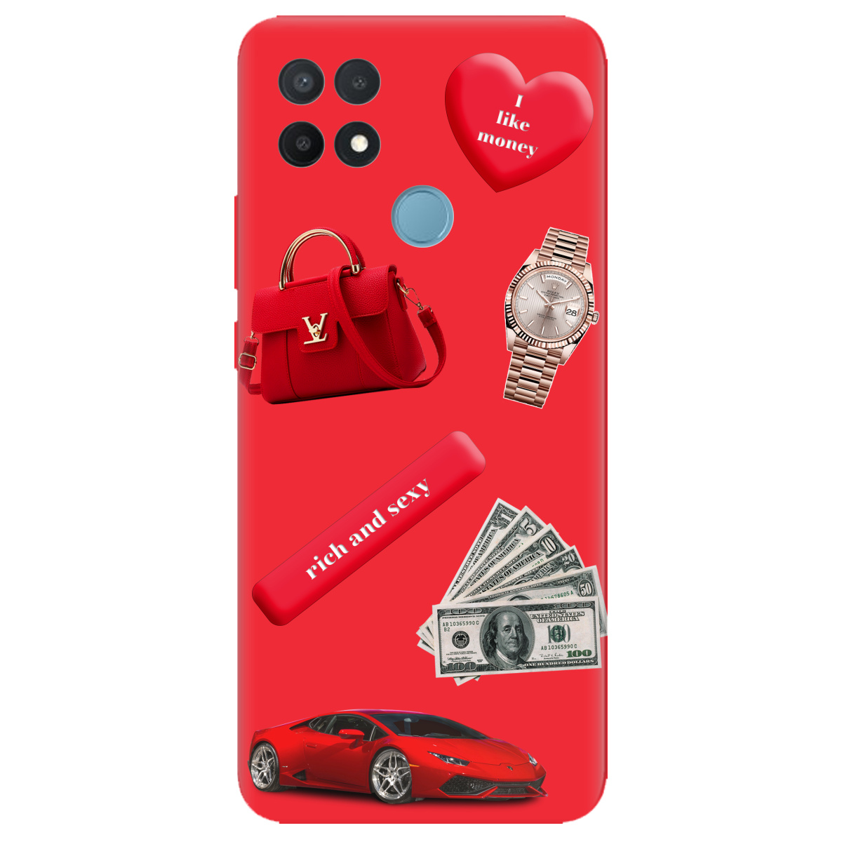 Чохол для Oppo A15s/ A15 яскраво-червоний матовий soft touch Rich Red - фото 1 - Чохли для телефонів