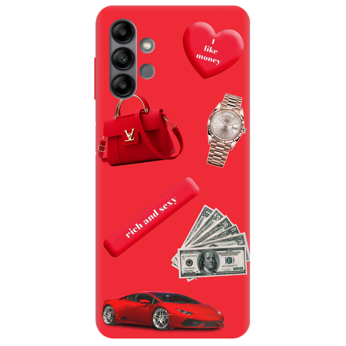 Чехол для Samsung Galaxy A04s ярко-красный матовый soft touch Rich Red - фото 1 - Чехлы для телефонов