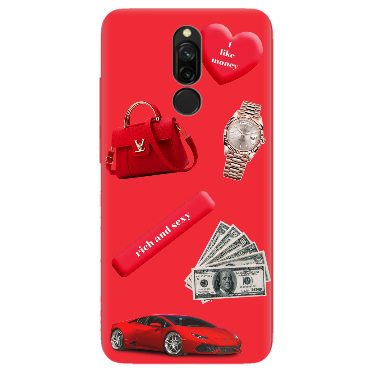 Чехол для Xiaomi Redmi 8 ярко-красный матовый soft touch Rich Red - фото 1 - Чехлы для телефонов