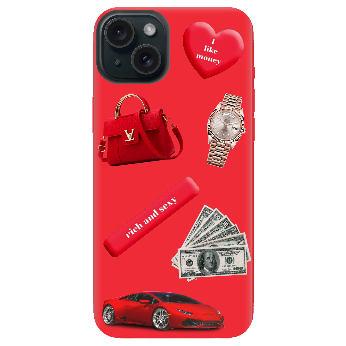 Чехол для Apple iPhone 15 ярко-красный матовый soft touch Rich Red - фото 1 - Чехлы для телефонов