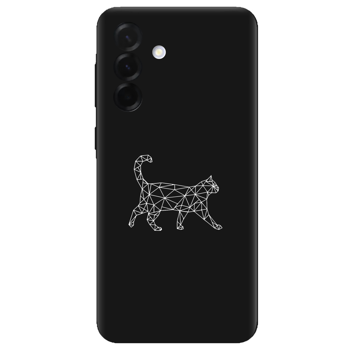 Чохол для Samsung Galaxy A36 чорний матовий soft touch White cat - фото 1 - Чохли для телефонів