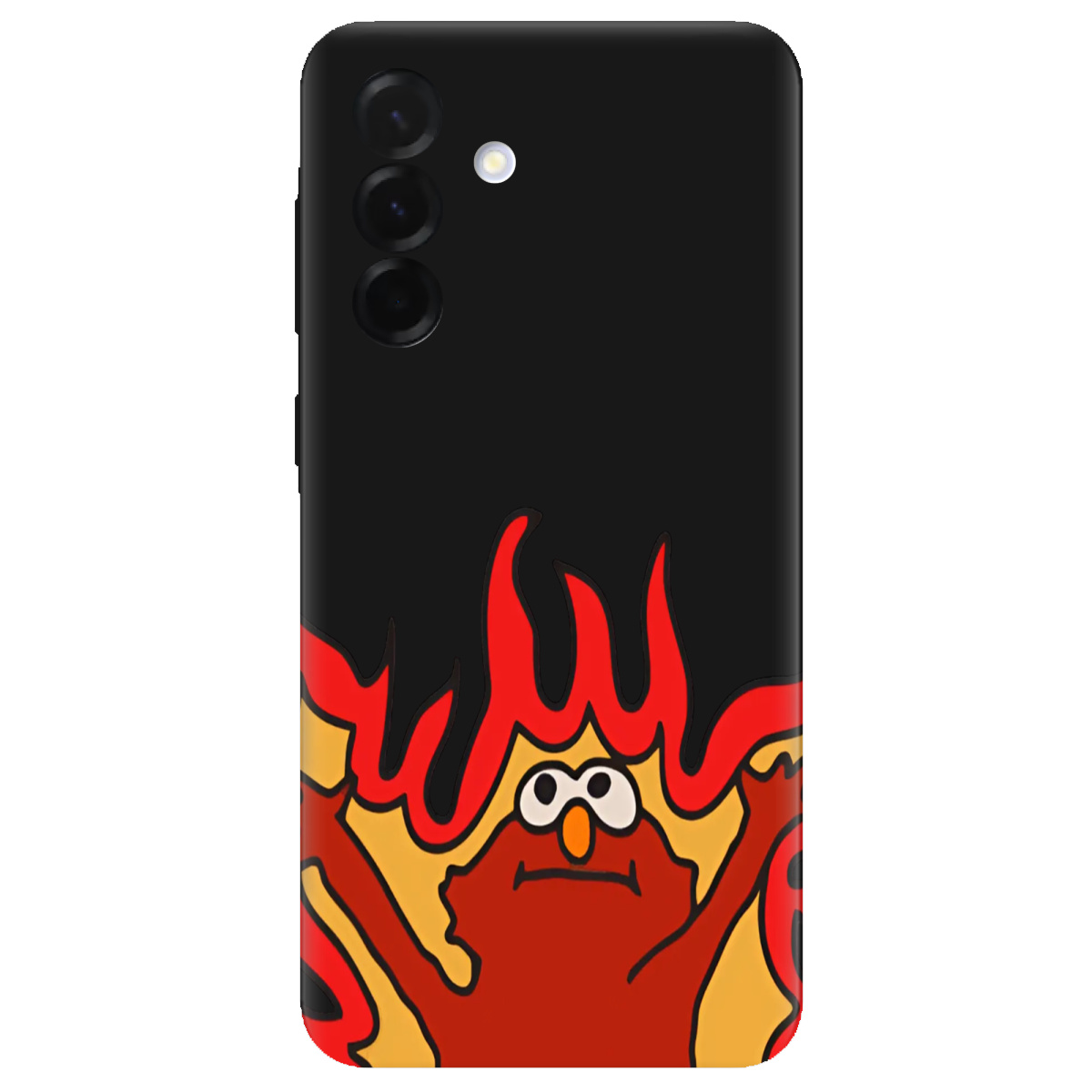 Чехол для Samsung Galaxy A36 черный матовый soft touch Хаос у вогні - фото 1 - Чехлы для телефонов