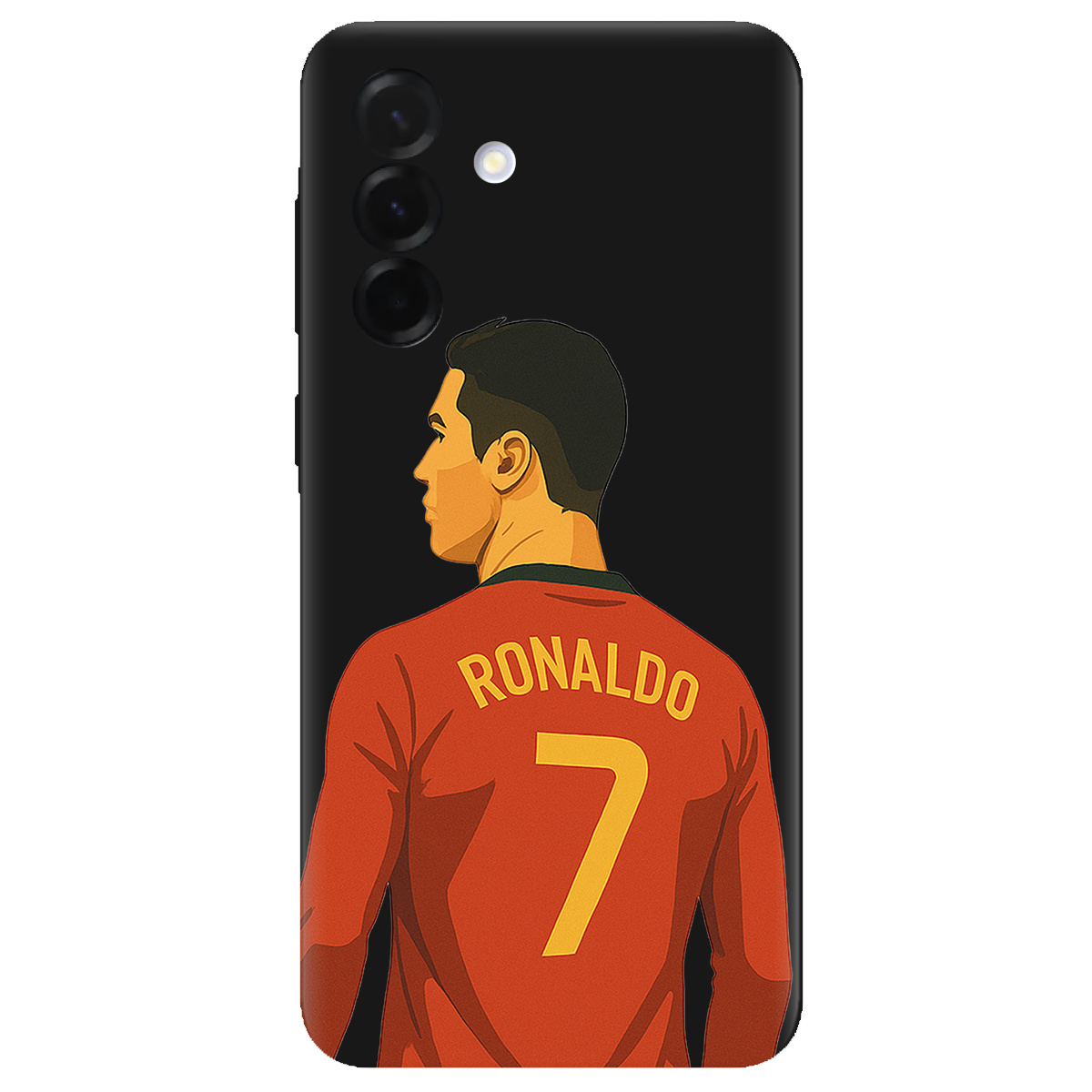 Чехол для Samsung Galaxy A36 черный матовый soft touch Ronaldo - фото 1 - Чехлы для телефонов
