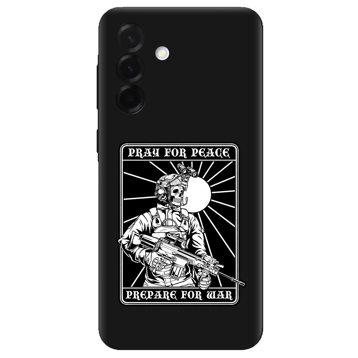 Чехол для Samsung Galaxy A36 черный матовый soft touch Моліться за мир - фото 1 - Чехлы для телефонов