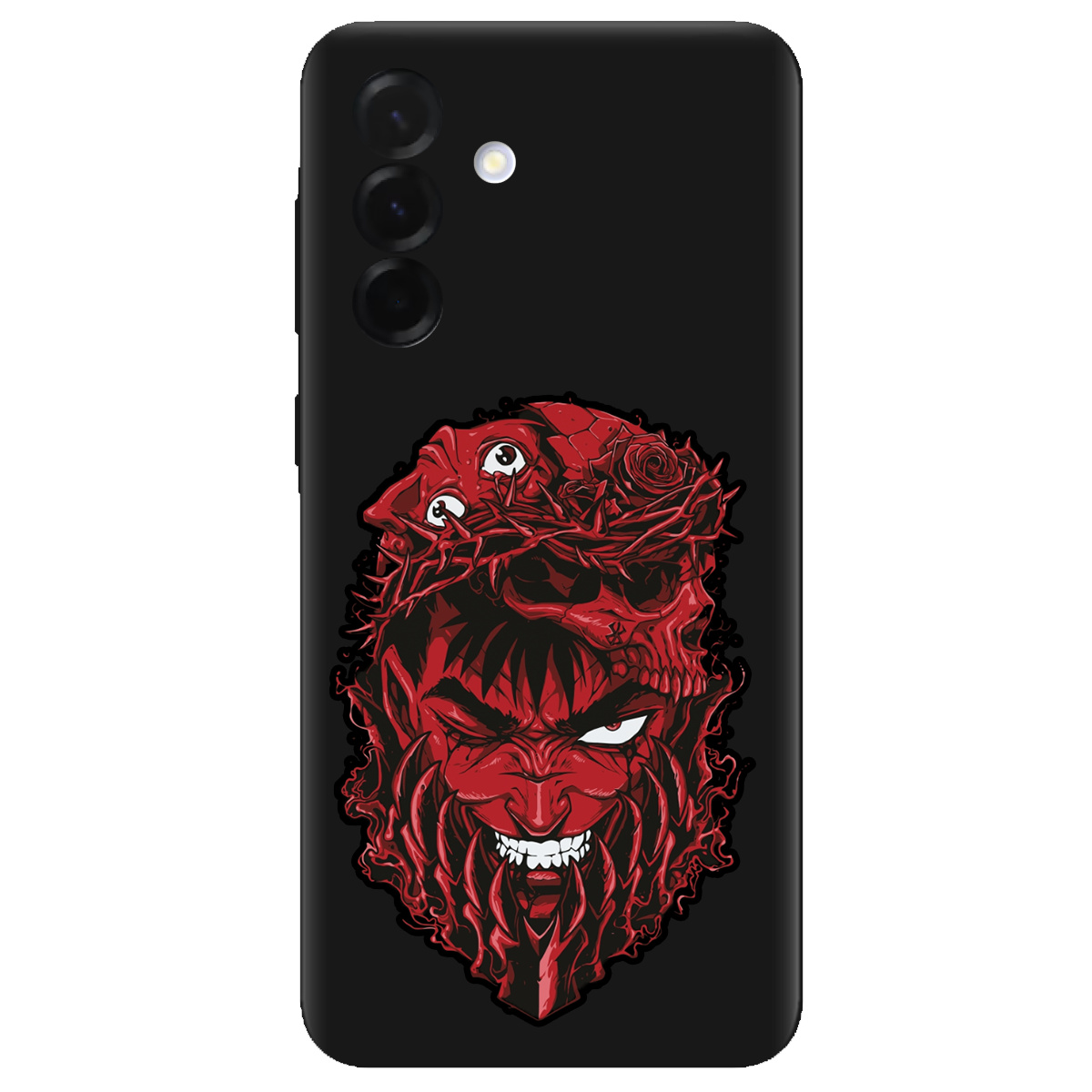 Чохол для Samsung Galaxy A36 чорний матовий soft touch Red slip head - фото 1 - Чохли для телефонів