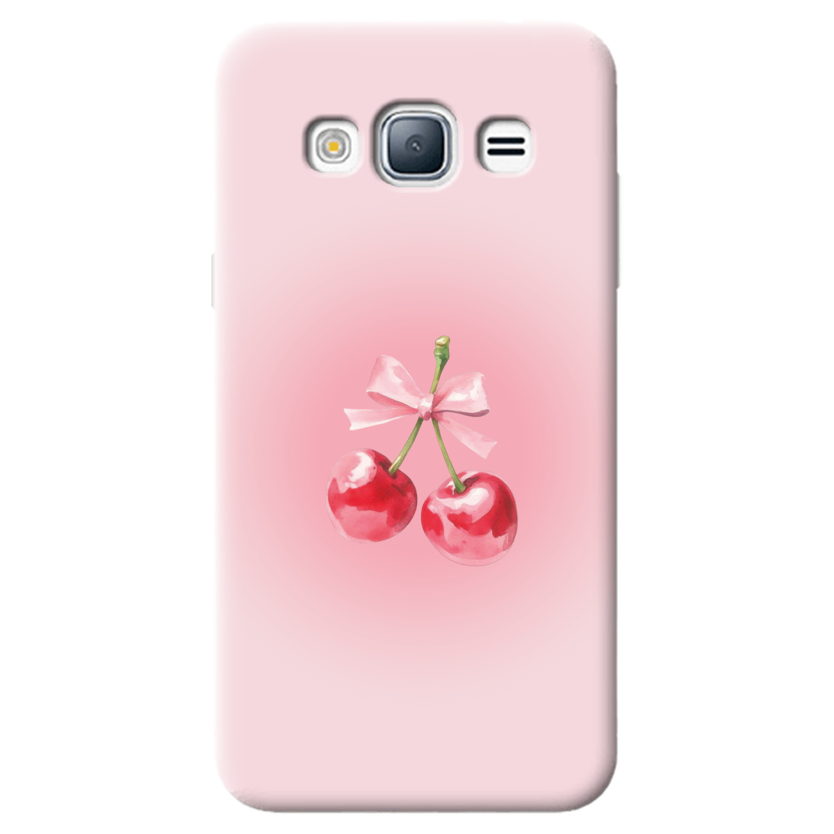 Чехол для Samsung Galaxy J3 2016 полупрозрачный матовый soft touch Вишневый бант - фото 1 - Чехлы для телефонов