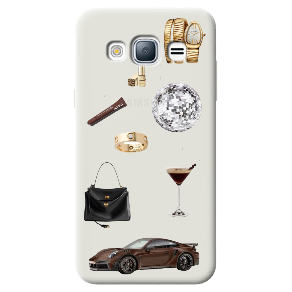 Чехол для Samsung Galaxy J3 2016 полупрозрачный матовый soft touch Жизнь в люксе - фото 1 - Чехлы для телефонов