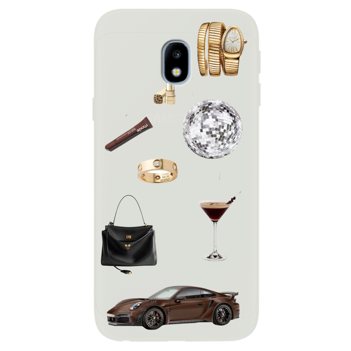 Чехол для Samsung Galaxy J3 2017 полупрозрачный матовый soft touch Жизнь в люксе - фото 1 - Чехлы для телефонов