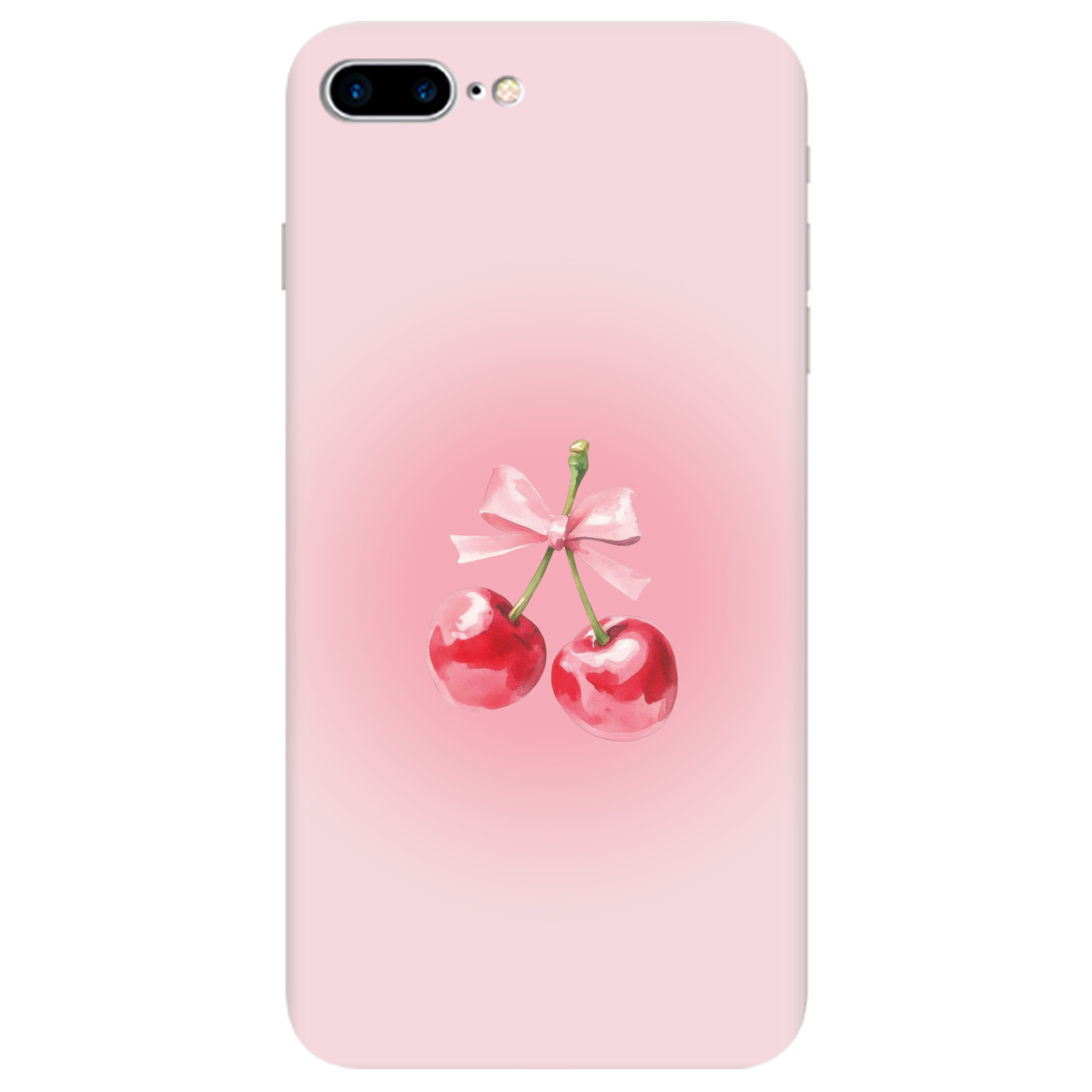 Чохол для Apple iPhone 8 Plus напівпрозорий матовий soft touch Вишневий бант - фото 1 - Чохли для телефонів