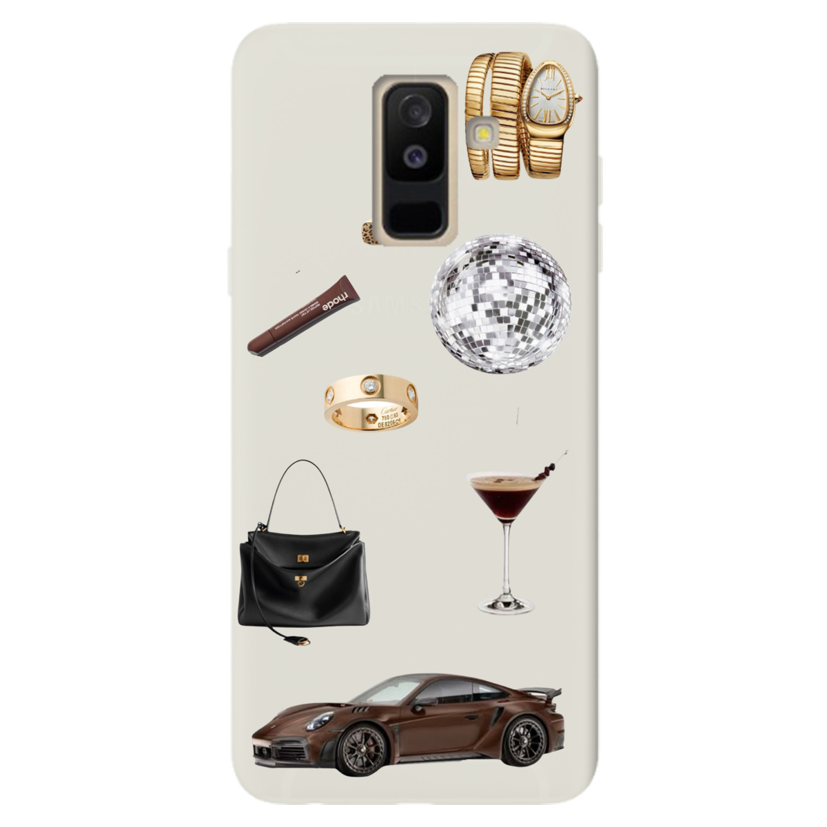 Чехол для Samsung Galaxy A6 Plus 2018 полупрозрачный матовый soft touch Жизнь в люксе - фото 1 - Чехлы для телефонов