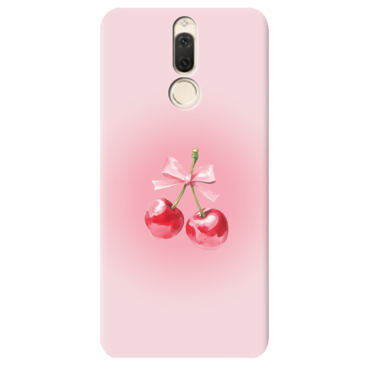 Чехол для Huawei Mate 10 Lite полупрозрачный матовый soft touch Вишневый бант - фото 1 - Чехлы для телефонов