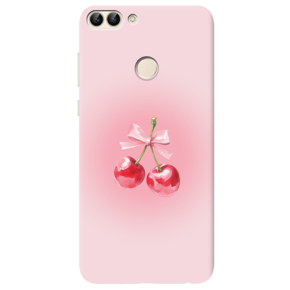 Чехол для Huawei P Smart полупрозрачный матовый soft touch Вишневый бант - фото 1 - Чехлы для телефонов