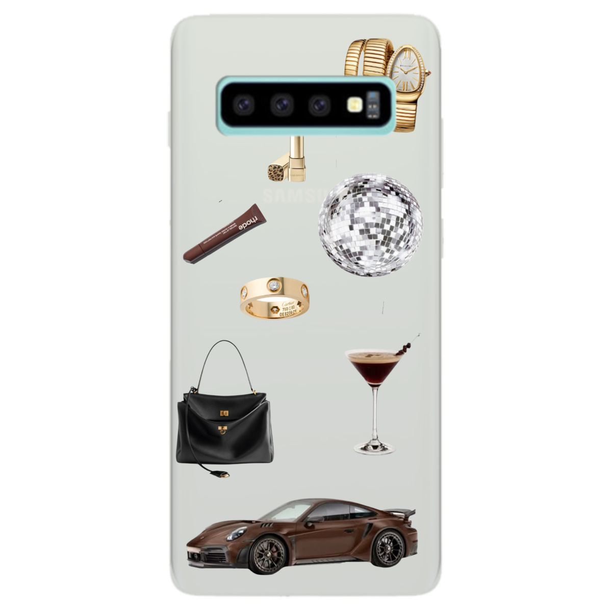 Чехол для Samsung Galaxy S10 Plus полупрозрачный матовый soft touch Жизнь в люксе - фото 1 - Чехлы для телефонов