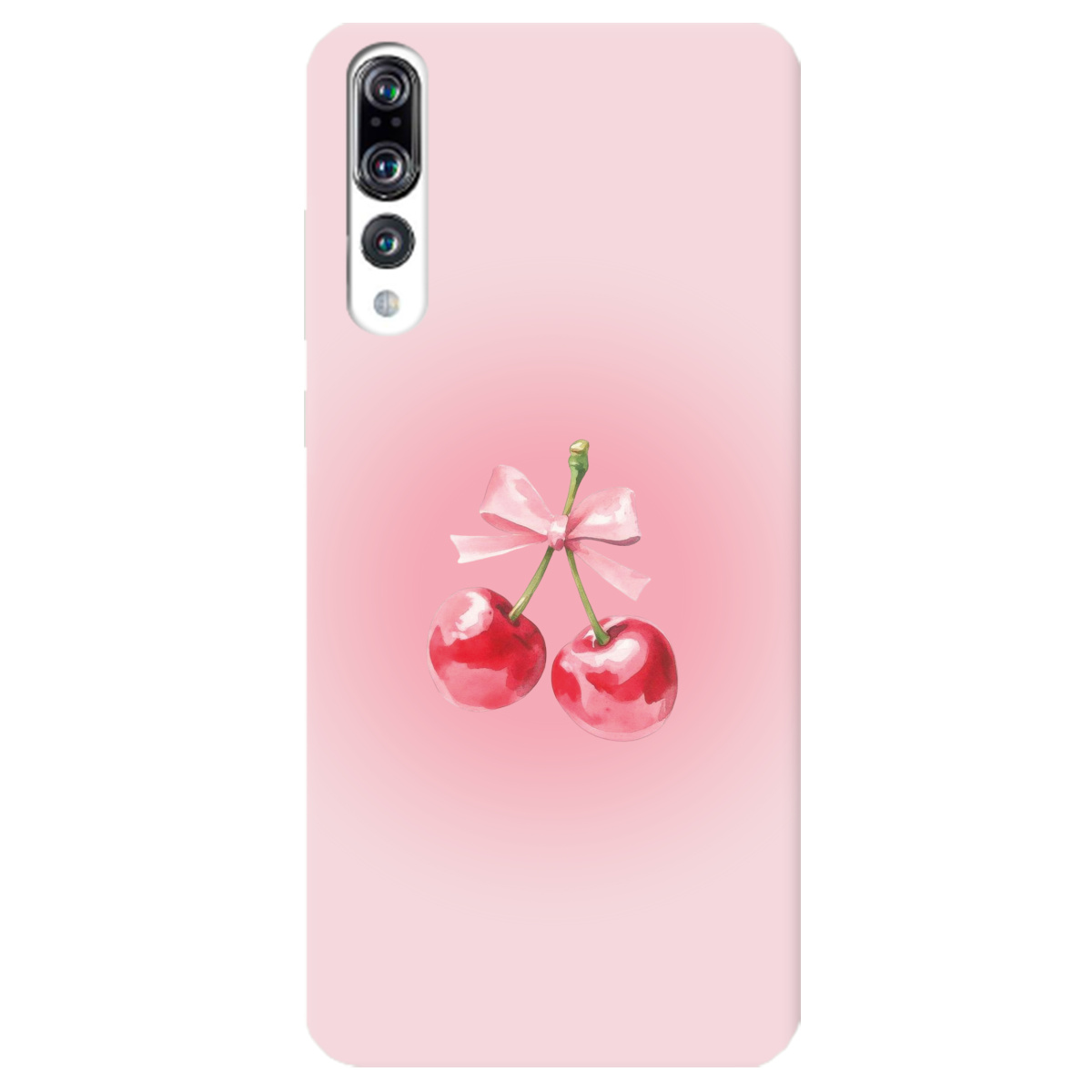 Чохол для Huawei P20 Pro напівпрозорий матовий soft touch Вишневий бант - фото 1 - Чохли для телефонів