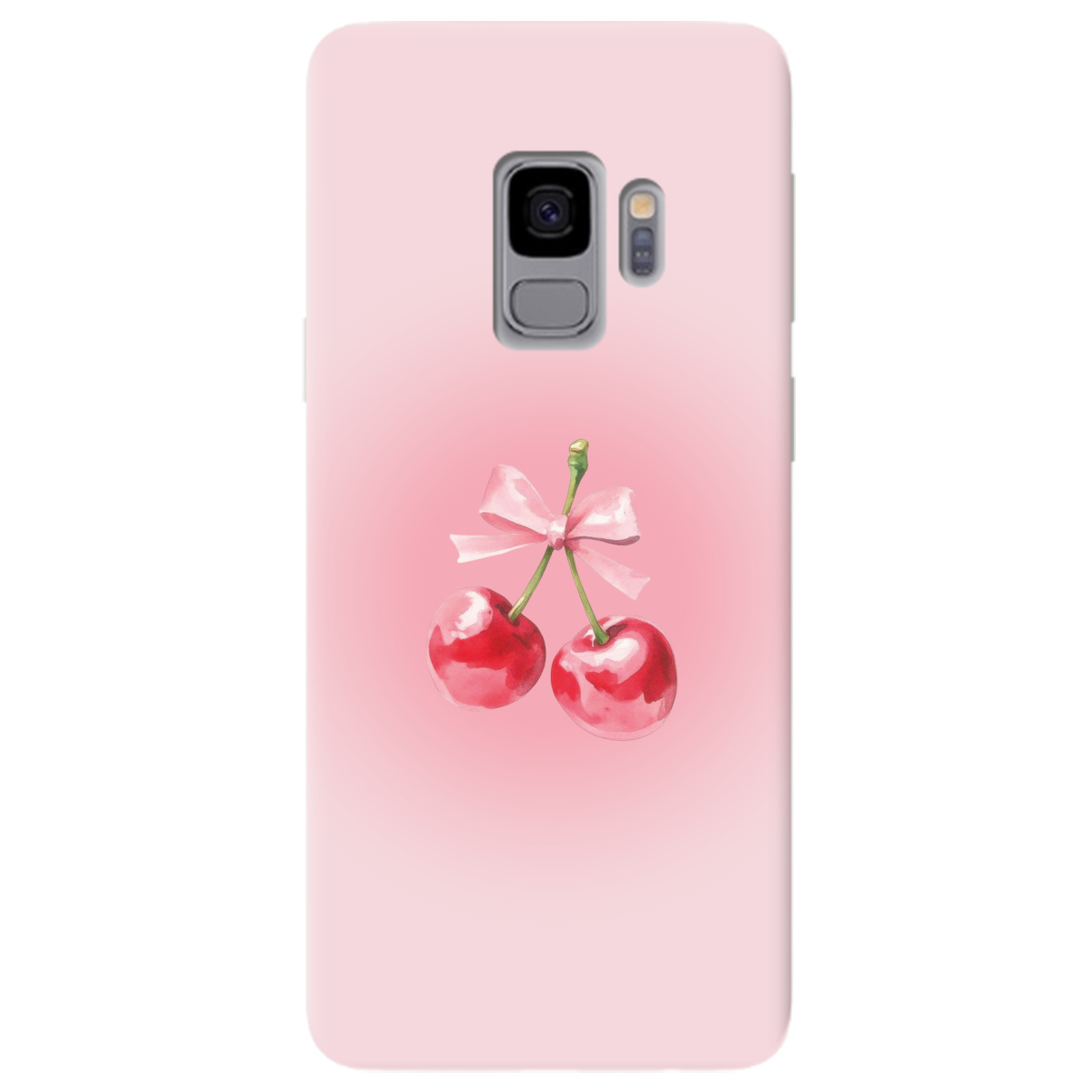 Чохол для Samsung Galaxy S9 напівпрозорий матовий soft touch Вишневий бант - фото 1 - Чохли для телефонів