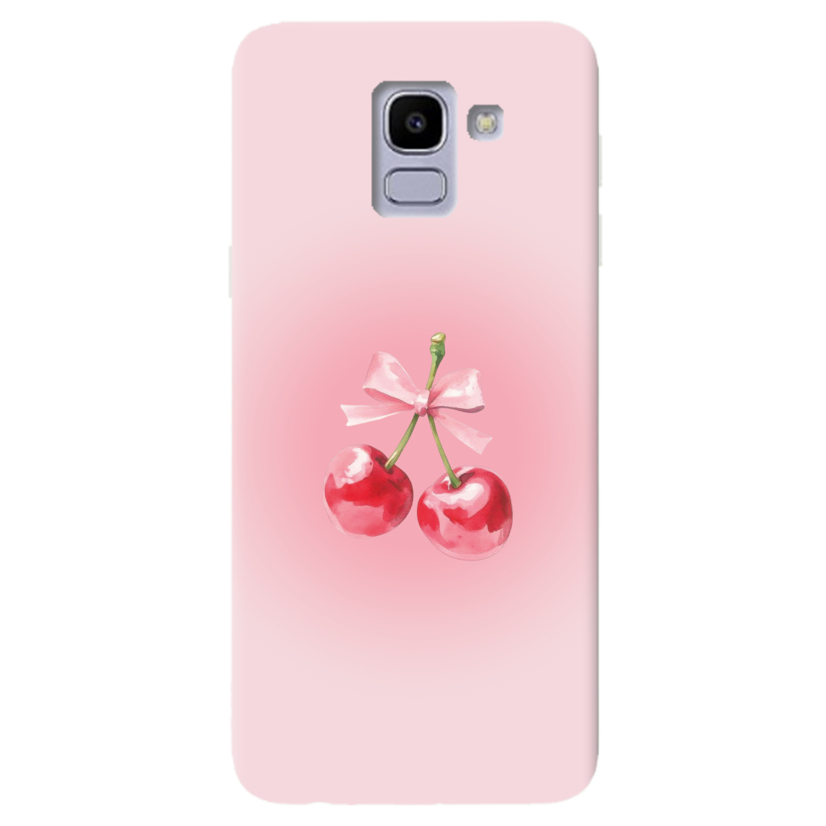 Чохол для Samsung Galaxy J6 2018 напівпрозорий матовий soft touch Вишневий бант - фото 1 - Чохли для телефонів