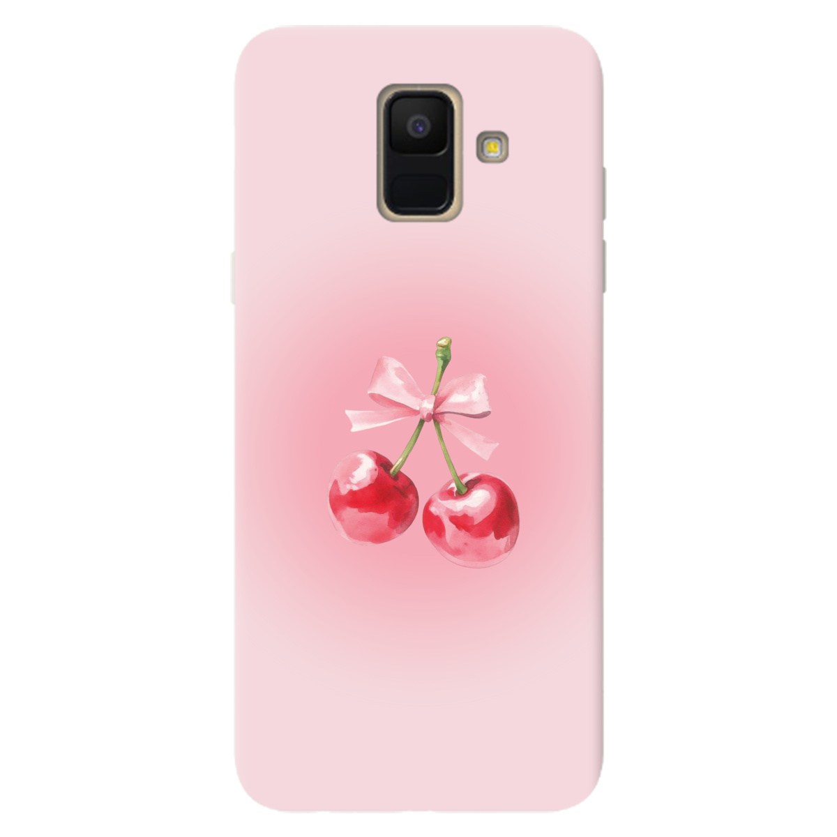 Чохол для Samsung Galaxy A6 2018 напівпрозорий матовий soft touch Вишневий бант - фото 1 Чохол для Samsung Galaxy A6 2018 напівпрозорий матовий soft touch Вишневий бант - фото 1 - Чохли для телефонів