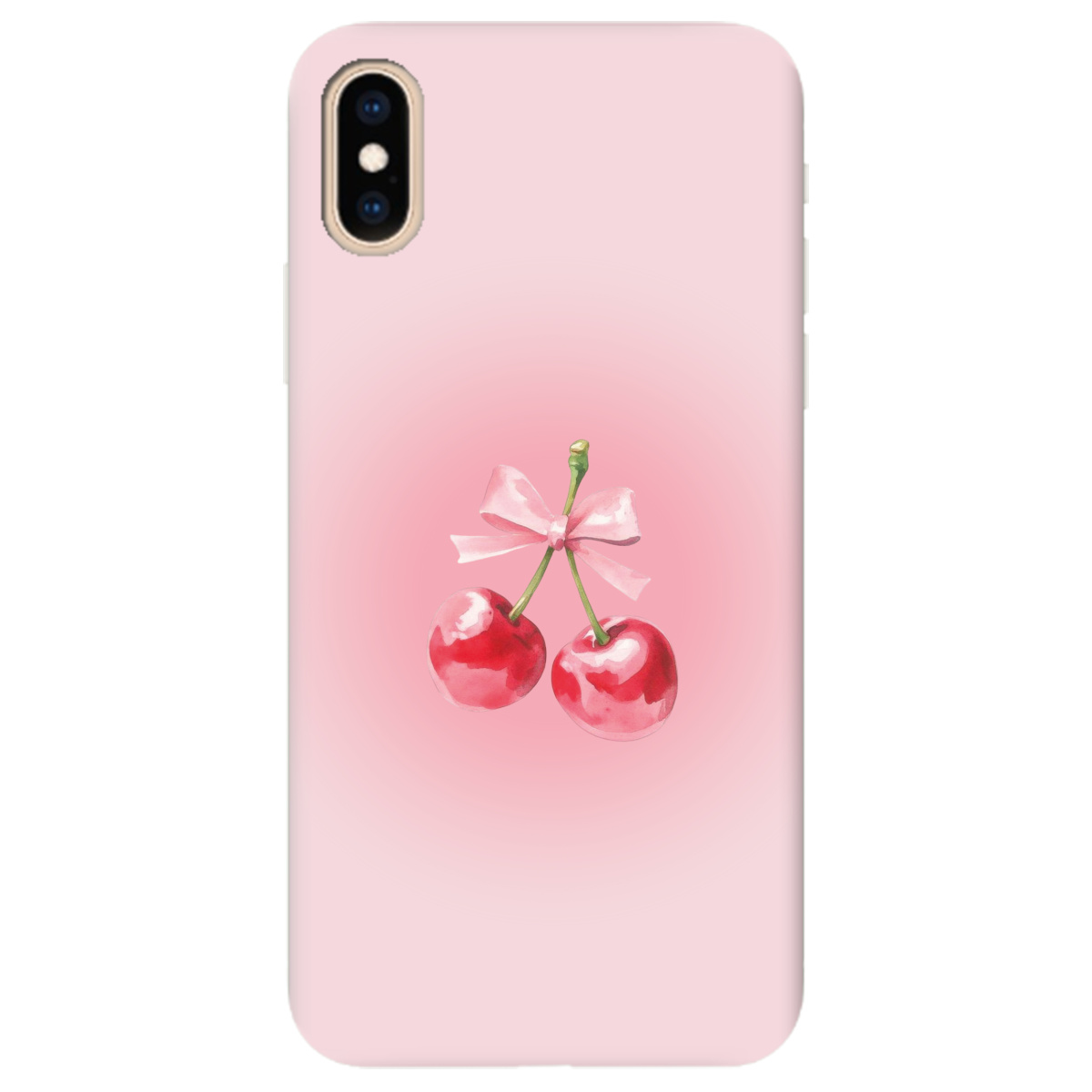 Чохол для Apple iPhone XS напівпрозорий матовий soft touch Вишневий бант - фото 1 Чохол для Apple iPhone XS напівпрозорий матовий soft touch Вишневий бант - фото 1 - Чохли для телефонів