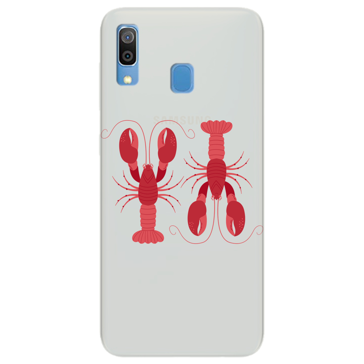 Чехол для Samsung Galaxy A30 полупрозрачный матовый soft touch Красные часовые - фото 1 - Чехлы для телефонов