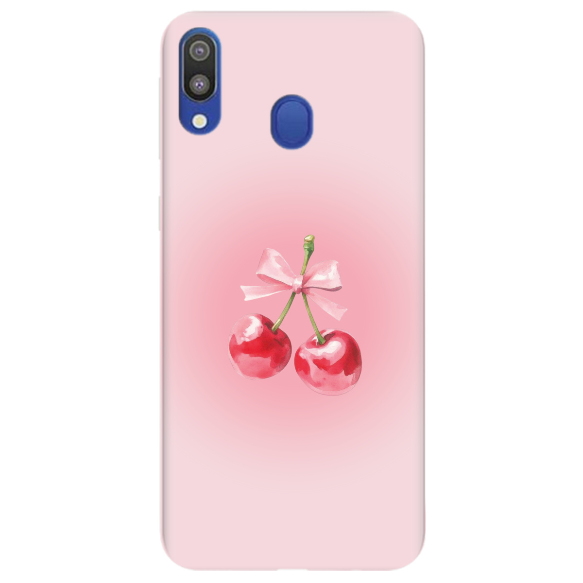 Чехол для Samsung Galaxy A40 полупрозрачный матовый soft touch Вишневый бант - фото 1 Чехол для Samsung Galaxy A40 полупрозрачный матовый soft touch Вишневый бант - фото 1 - Чехлы для телефонов